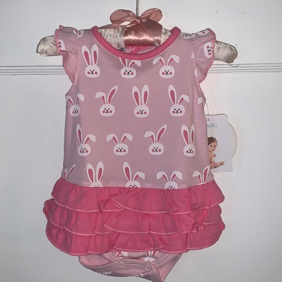 Magnolia Baby Other - NWT Magnolia Baby Bunnies Pink Ruffle Bodysuit Onesie 3M
